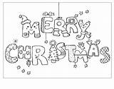 Christmas Coloring Cards Pages Card Printable Merry Kids Drawing December Color Postcard Templates 4th Grade Print Happy Greeting Draw Colouring sketch template