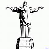 Redeemer Redentor Outline Desenhar Janeiro Jesus Corcovado Estatua Dragoart Dibujar Redempteur Realista Vinilo Fáceis sketch template