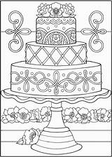 Cake Bliss Calm Lagkager Dover Kleurplaten Tegninger Doverpublications Bruiloft sketch template