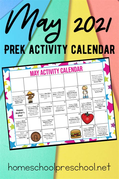 printable  preschool activity calendar