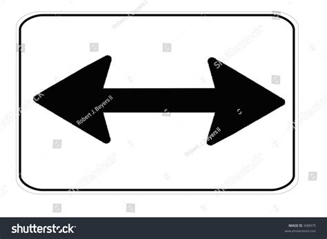 leftright directional arrow auxiliary sign isolated   white background stock photo