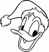 Disney Duck Coloring Christmas Pages Donald Outline Colouring Hat Face Print Colour Kids Christmast Santa Faces Boys Pic Clip Do sketch template
