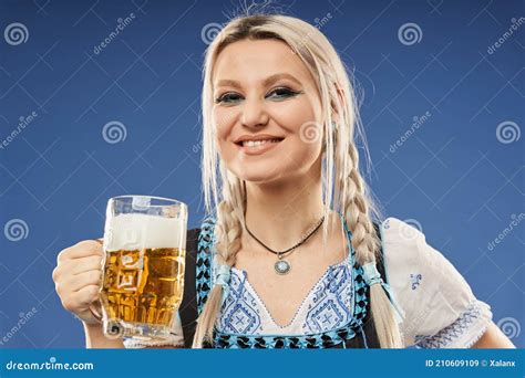 blonde german girl with beer stock image image of blond german