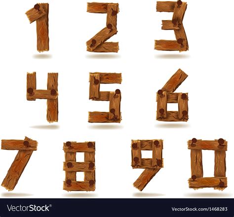 wooden numbers royalty  vector image vectorstock