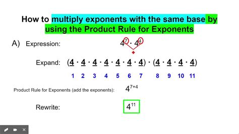 product rule  exponents youtube