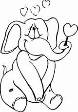 Elephant Amoureux Dessin Coeur Coloriage Elefante Imprimir Enamorado Hearts Valentine Imprimer Colorier Dxf Eps Imprimé sketch template