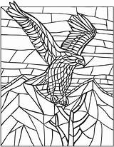 Mosaic Coloring Pages Printable Animal Eagle Mosaics Mystery Glass Stained Dover Publications Colouring Animals Doverpublications Color Book Welcome Patterns Kids sketch template