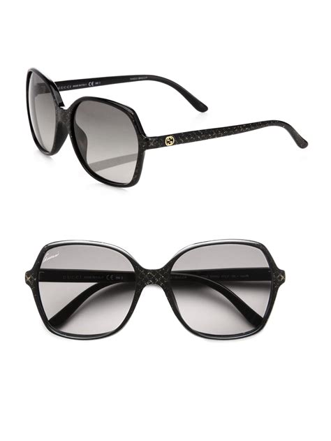 lyst gucci optyl oversized square sunglasses in black