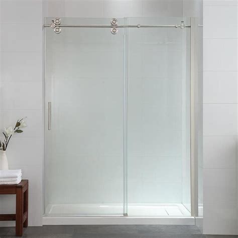 ove decors sydney           frameless sliding satin nickel shower door