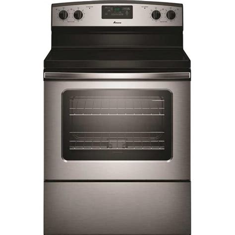 amana aerbas amana  cu ft smooth top electric range  radiant elements stainless