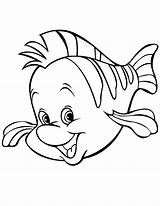 Coloring Pages Cute Fish Kids Library Clipart Flounder Disney sketch template