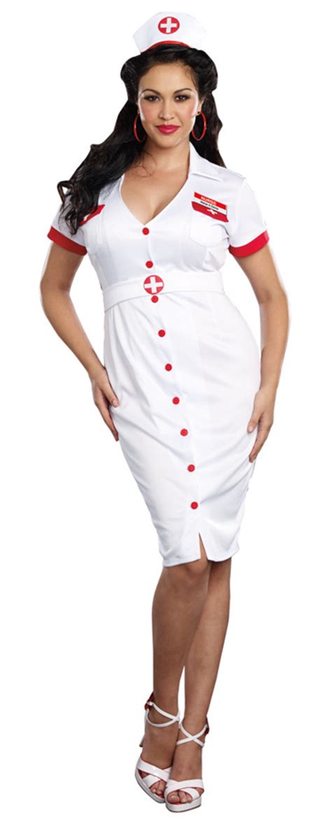 plus size women s night nurse costume 40 s pinup costumes deluxe costumes