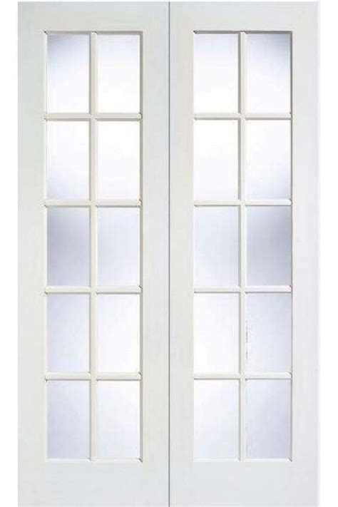 Internal Door Pair White Primed Gtp Sa Clear Glass