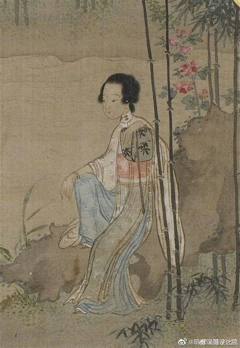 chinese lady resting   garden ming dynasty ming dynasty art chinese art ming dynasty