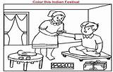 Coloring Pages Sketch Parasail Template Raksha Bandhan sketch template