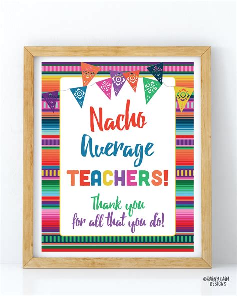 nacho average teachers sign nacho average teacher etsy