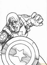 Captain Avenger Pages America Coloring First Color sketch template