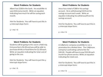 writing linear equations  word problems  pis house tpt