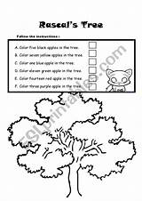 Tree Coloring Worksheet Preview sketch template