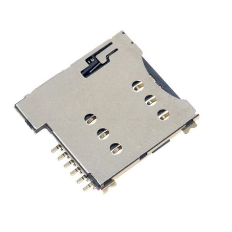 Sim Card Socket Metal Hinge Type 6pin With Solder Termination