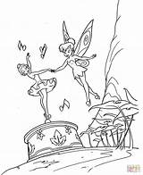 Coloring Tinkerbell Pages Dancing Drawing Printable sketch template