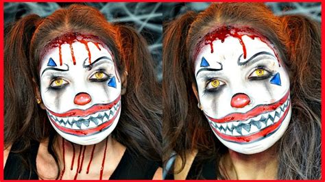 creepy clown halloween makeup tutorial youtube