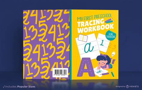 preschool workbook book cover design vector