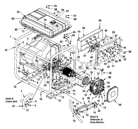 troy bilt  troy bilt  watt portable generator general assembly parts lookup