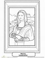 Mona Lisa Monalisa Atividades Handouts Leonardo Renascimento Vinci Colorir Artistas Visiter Recognize sketch template