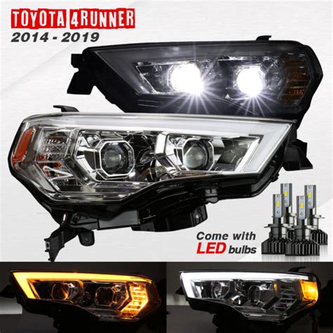 toyota runner chrome projector headlight assembly sequencesignal wh led ebay