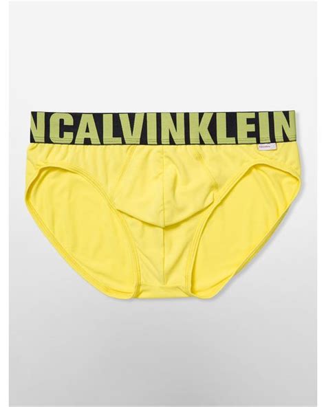 Calvin Klein Underwear X Micro Hip Brief In Yellow For Men Solar