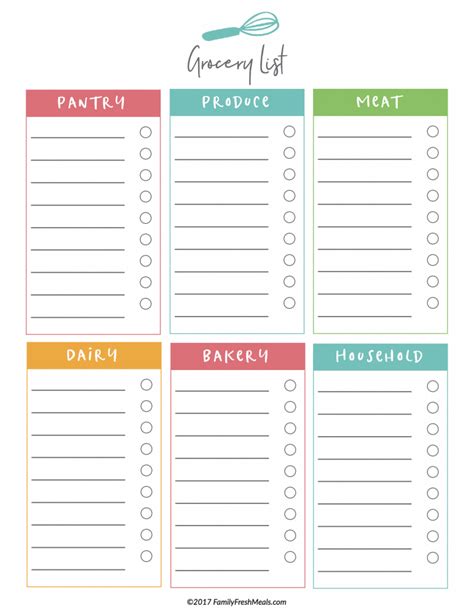 printable meal planner template doctemplates