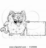 Ugly Cat Outlined Coloring Sign Clipart Cartoon Cory Thoman Vector Running 2021 sketch template