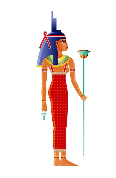 Premium Vector Ancient Egyptian Major Goddess Isis Deity Isis Wife
