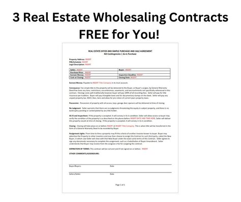 wholesale real estate contract   template