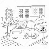 Carros Cars Ausmalbilder Children Ampel Ausmalbild Fahrer Carretera Straße Grafiken Coche Ilustraciones Semáforo Conductor sketch template