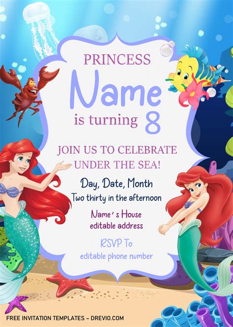 printable mermaid birthday invitations printable word searches