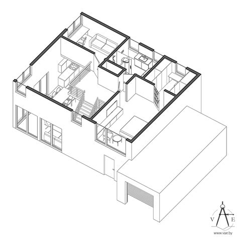 warm industrial style house  layout