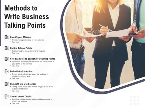 methods  write business talking points powerpoint  template