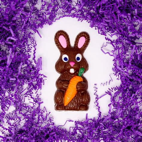 solid milk chocolate easter bunny   carrot mendocino chocolate