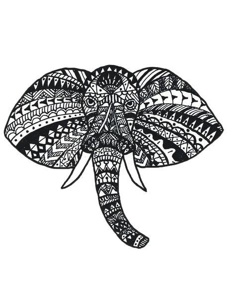 zentangle elephant art print  mikaela puranen zentangle elephant