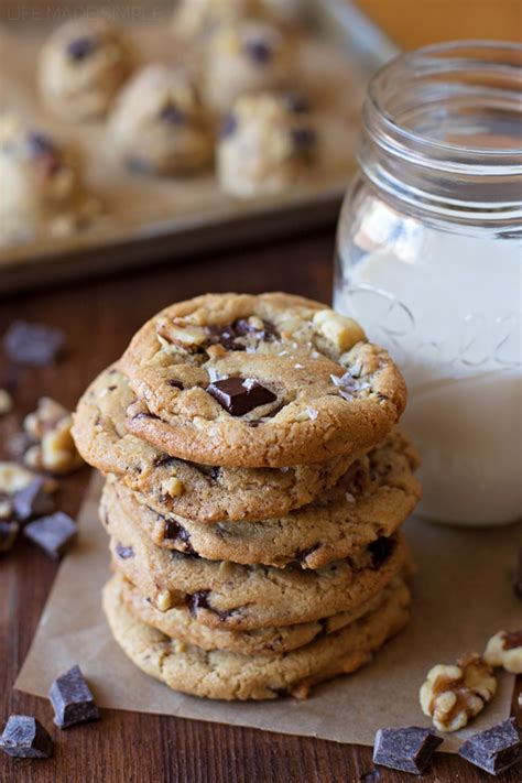 browned butter walnut chocolate chunk cookies life made simple