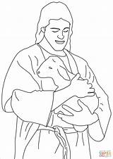 Coloring Jesus Christ Lamb Pages Holding Drawing Printable Dot sketch template