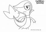 Coloring Snivy Pages Pokemon Printable Kids sketch template