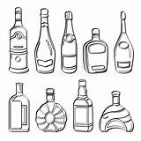 Bottles Alcohol Liquor Drawing Collection Illustration Bottle Stock Sketch Coloring Vector Pages Illustrator Drawings Getdrawings Different Preview sketch template