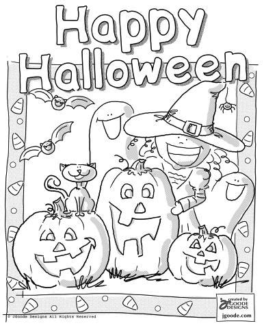 halloween scene coloring page projects  preschoolers