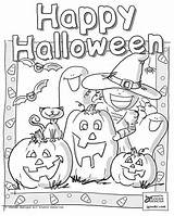 Halloween Coloring Happy Scene sketch template