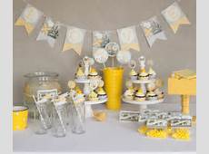 Bridal Shower Decorations Printable Yellow & Gray by PaperAndPip