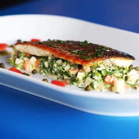 Pan Fried Sea Bass With Creamed Cabbage And Bacon By Aldi Find This