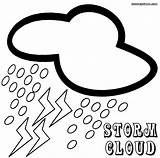 Cloud Coloring Pages Storm sketch template